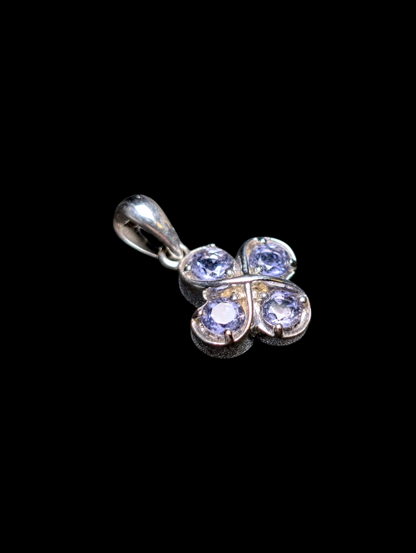 Vintage Earth Mined Genuine Tanzanite Sterling Silver Pendant