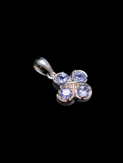Vintage Earth Mined Genuine Tanzanite Sterling Silver Pendant