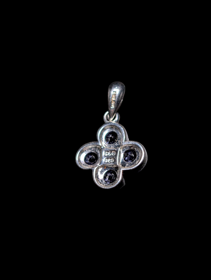 Vintage Earth Mined Genuine Tanzanite Sterling Silver Pendant