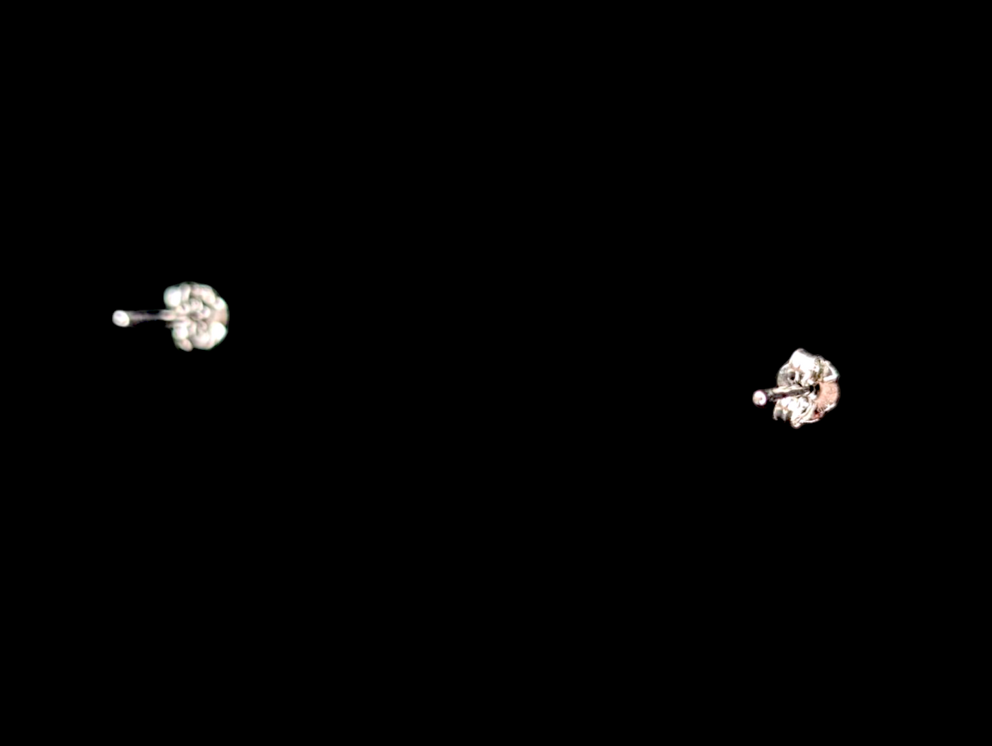 Vintage Round Genuine Pink Sapphire and Diamond Sterling Silver Post Earrings