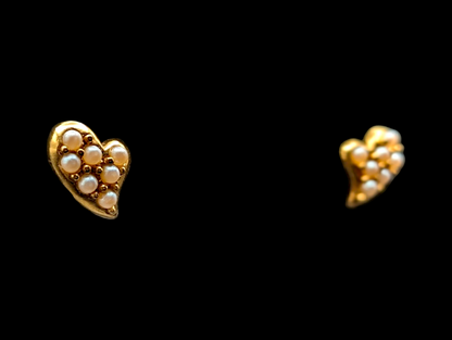 Vintage Avon Gold and Pearl Heart Earrings