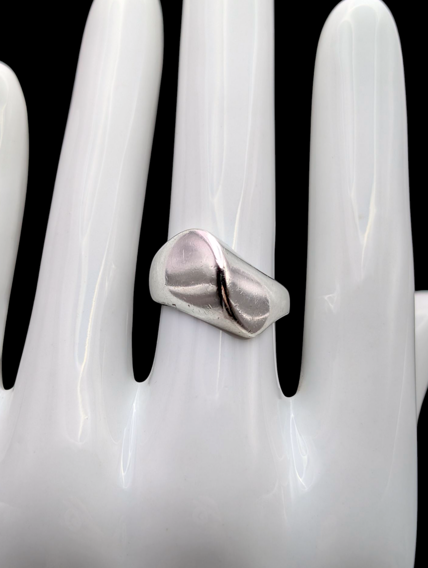 Vintage Mid Century Modern Kabana Sterling Silver Wave Designer Ring