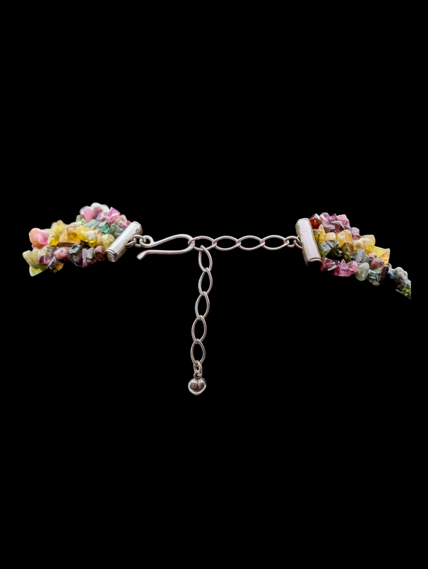 Vintage Multi-Strand Rainbow Watermelon Earth Mined Genuine Tourmaline Rough Cut Necklace