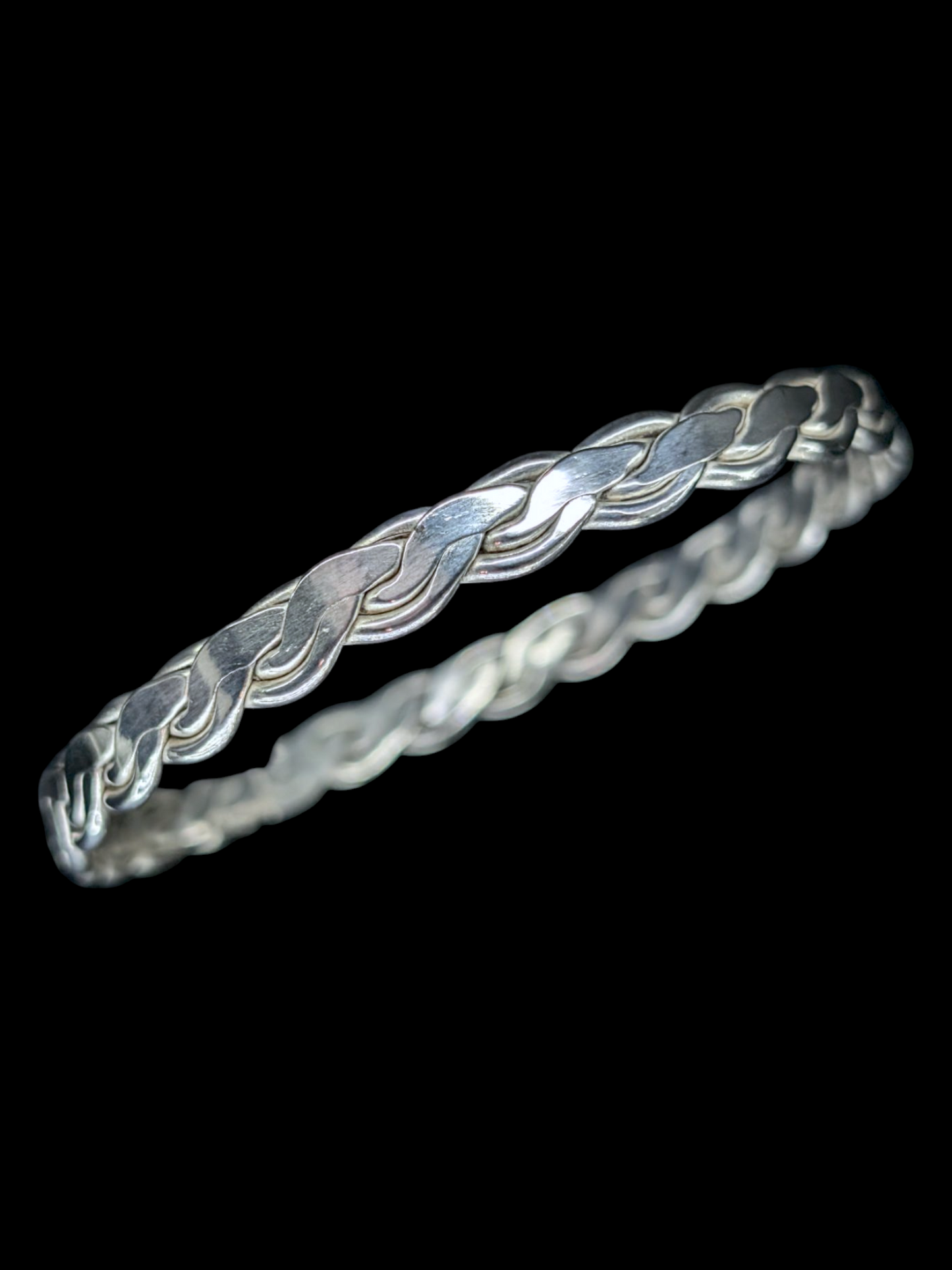 Vintage Stackable Solid Sterling Silver Taxco Mexico Bangle Bracelets