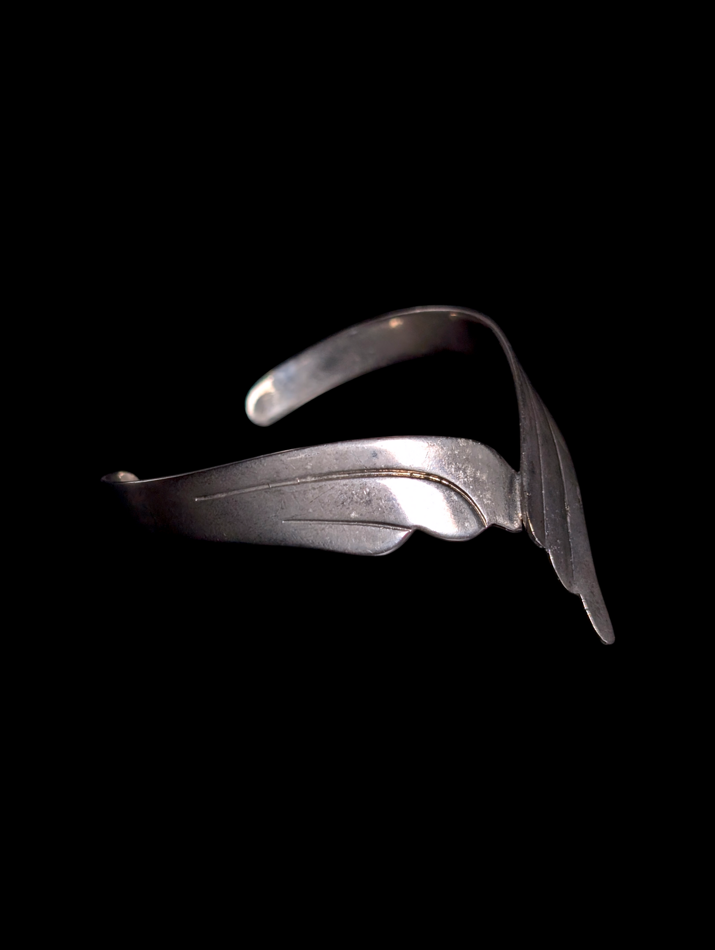 Vintage Art Deco Inspired Crashing Waves Sterling Silver Plated Cuff Bracelet