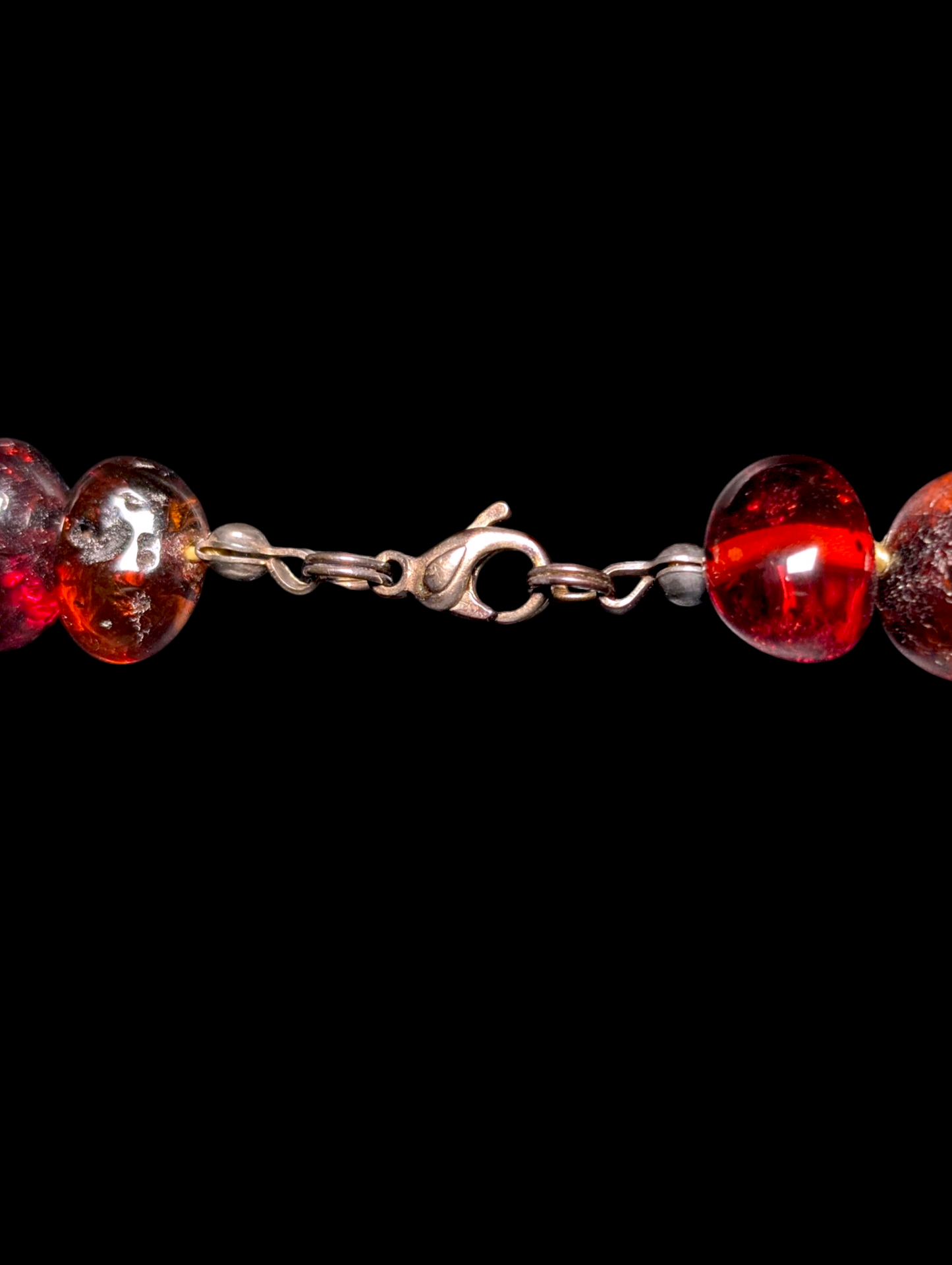 Vintage Graduating Genuine Cognac Amber Nugget Hand Knotted Necklace