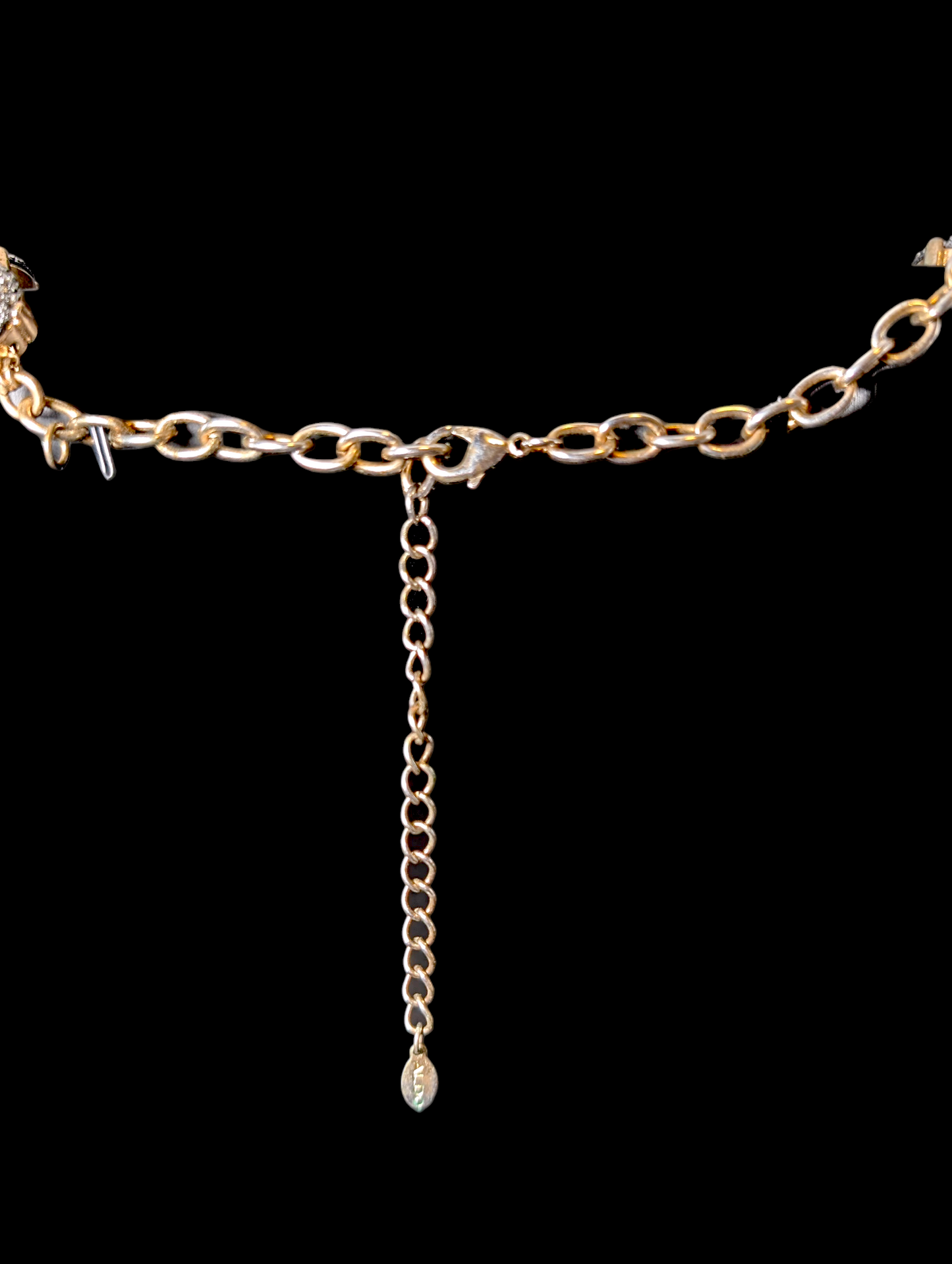 Vintage Inspired Aldo Dazzling Chunky Faux Druzy Silver and Gold Toned Statement Necklace