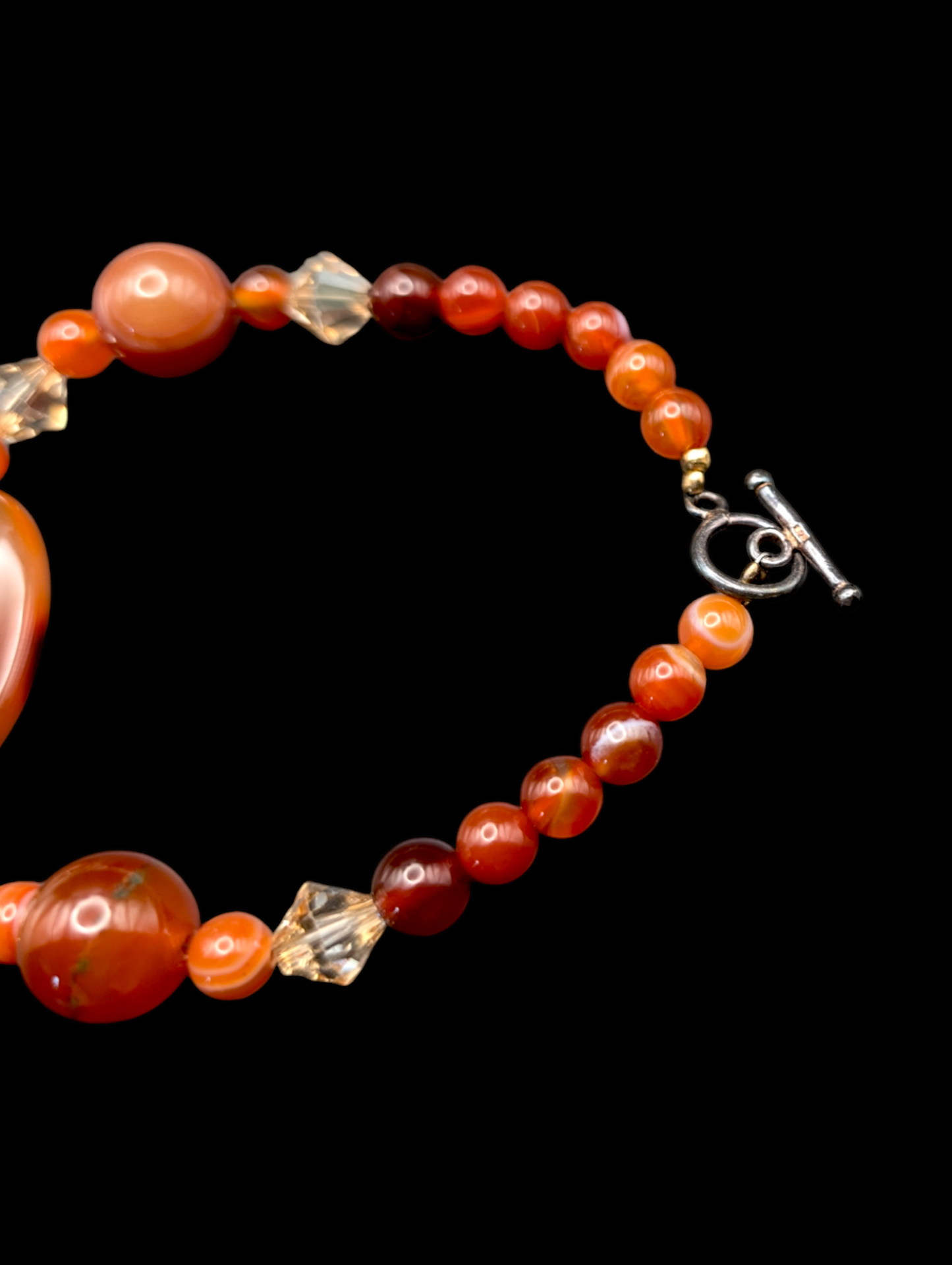 Vintage Carnelian Agate Oval 925 Bracelet