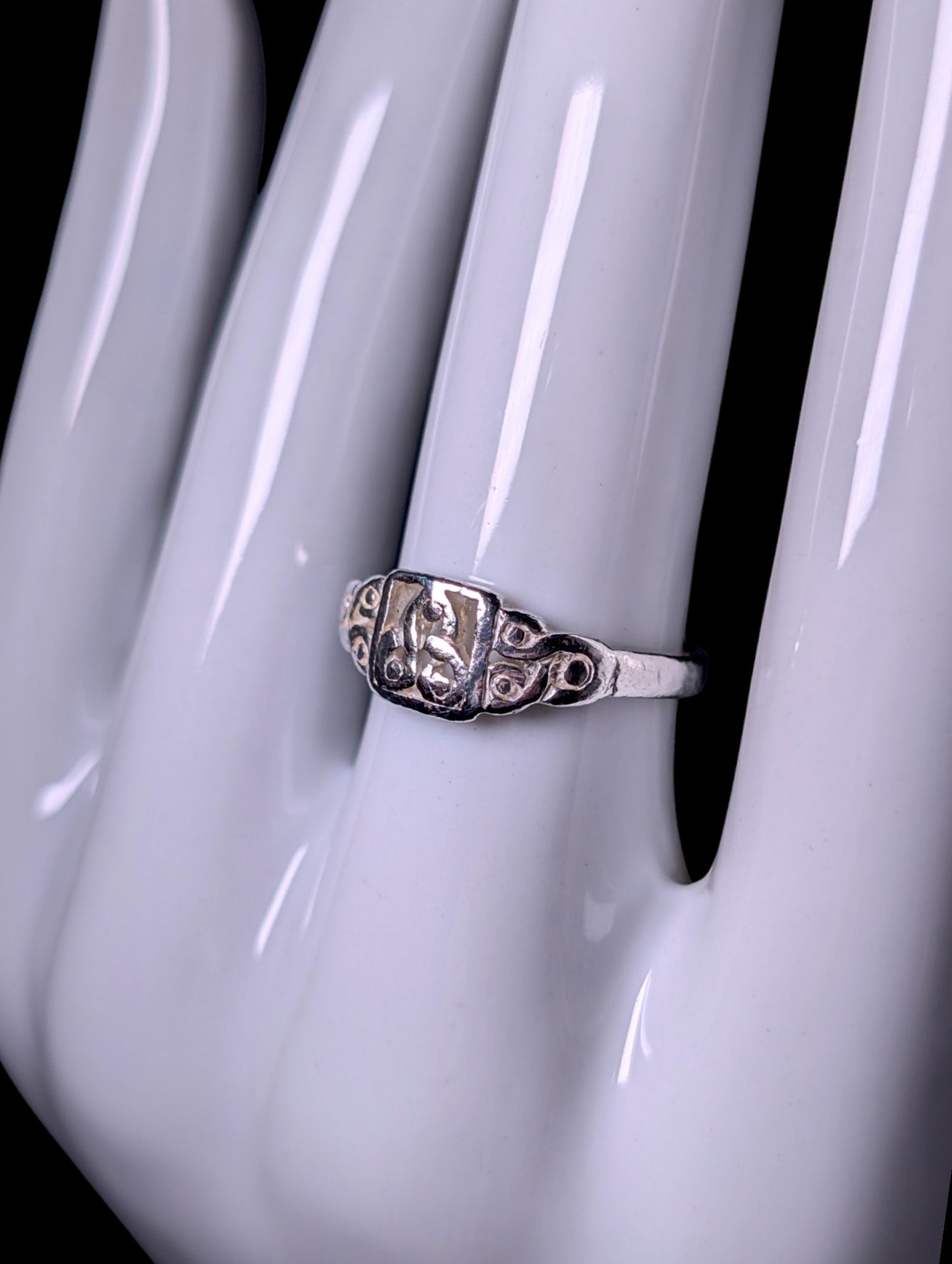 Vintage Celtic Knot Sterling Silver Stackable Band Ring