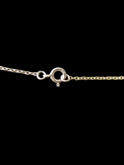 Vintage Infinity Genuine Opal and Diamond 14k Yellow Gold over Sterling Pendant and Delicate Chain Necklace