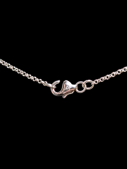 Vintage Genuine Tahitian Black Pearl Solitaire with Simulated Diamond Sterling Silver Drop Pendant Necklace