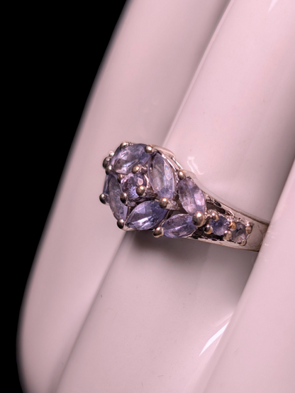 Vintage Stauer Elegant Genuine Tanzanite Sterling Silver Ring