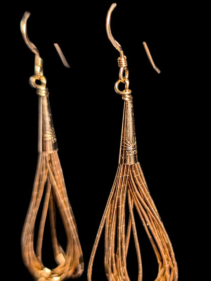 Vintage Native Southwest Trading Post 3 Piece Set Liquid Gold Multi Strand 12k GF