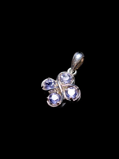 Vintage Earth Mined Genuine Tanzanite Sterling Silver Pendant