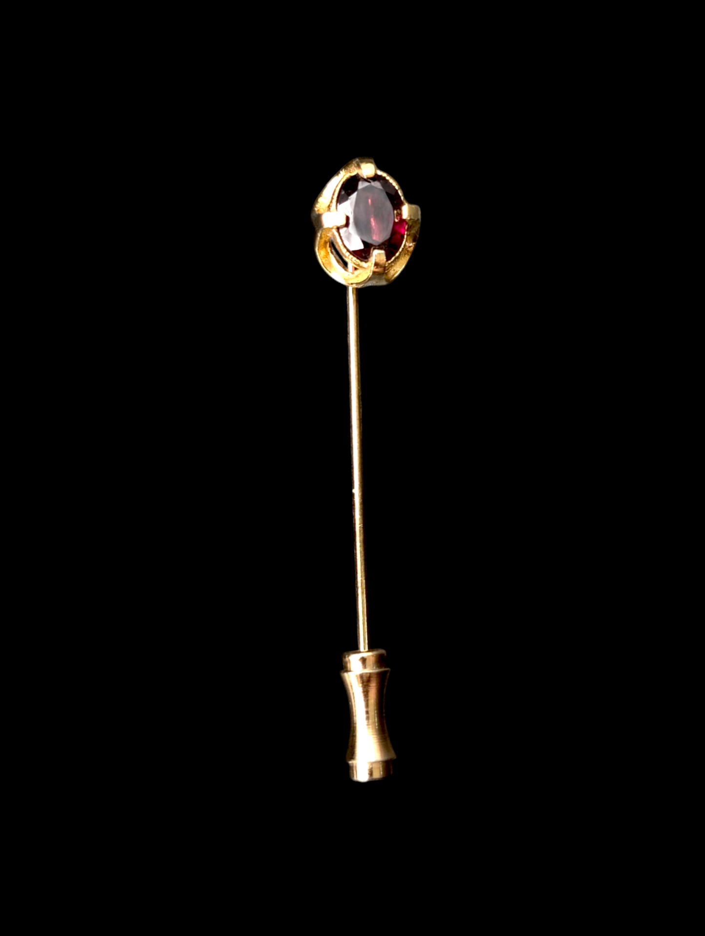 Vintage Garnet Gemstone Gold Filigree Hat Stick Pin