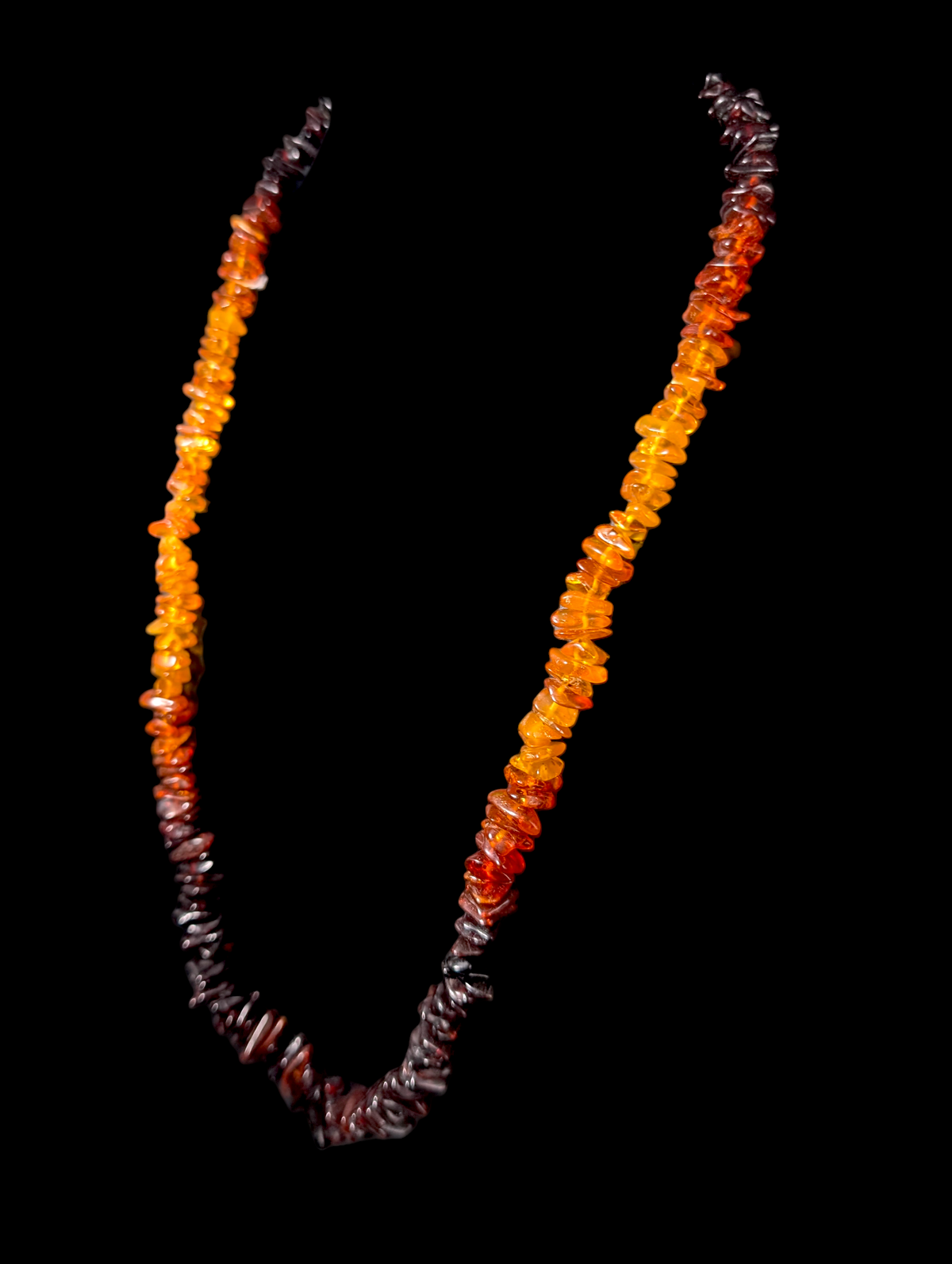 Vintage Graduating Ombre Multi-Color Genuine Amber Chip Beaded Necklac ...