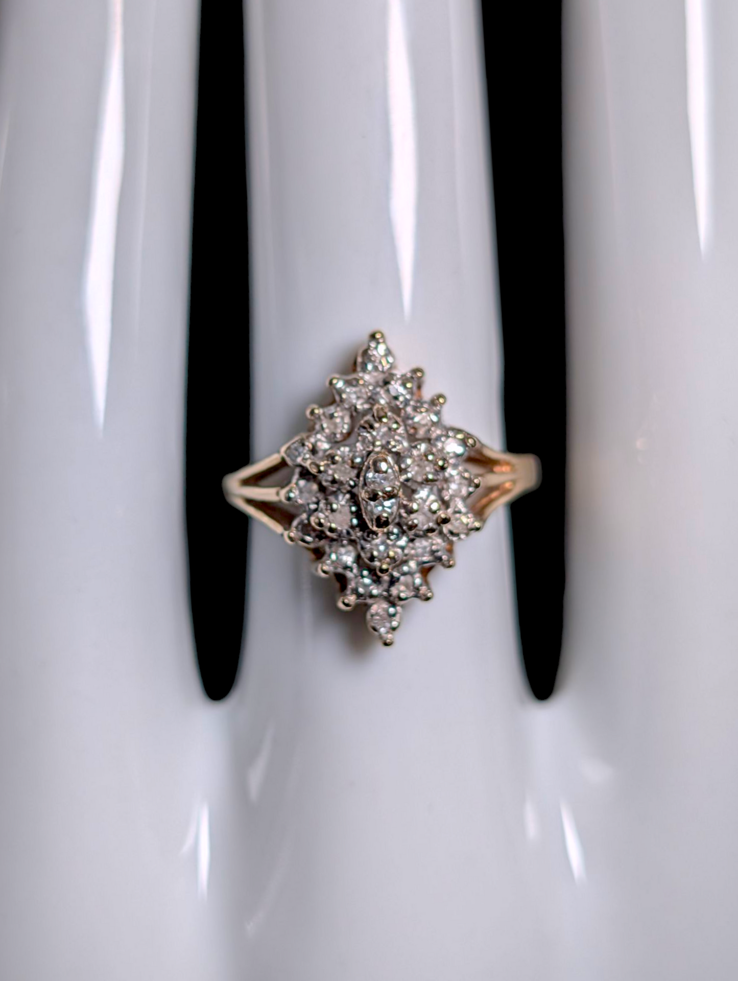 Vintage Designer Richard Klein Earth Mined Genuine Diamond 10k Yellow Gold Engagement Ring