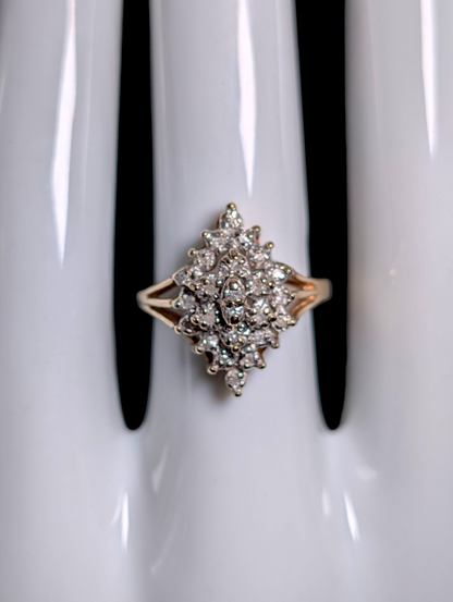 Vintage Designer Richard Klein Earth Mined Genuine Diamond 10k Yellow Gold Engagement Ring