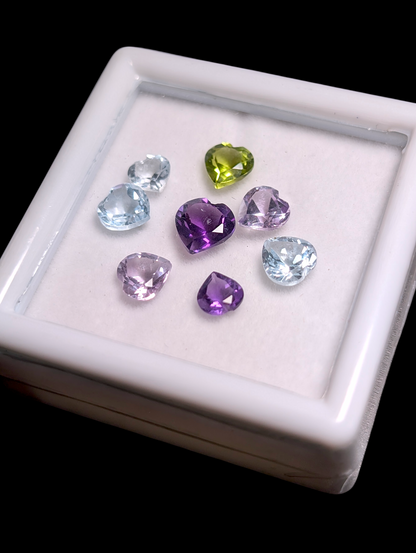 Genuine Multi-Gemstone Mix Heart Cut 4.69 Carat Loose Gemstone Set