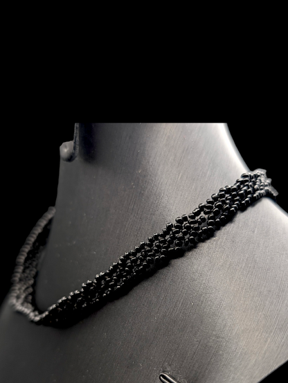 Y2K Black Beaded Choker Necklace