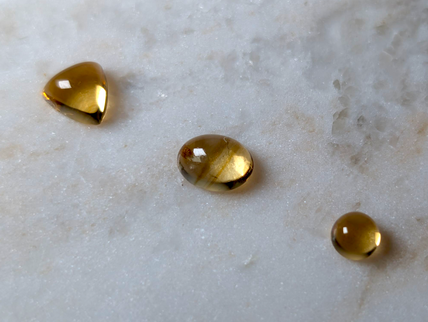 30+ Carat Lot of Oval, Trillion, and Round Cabochon Cut Genuine Citrine Loose Gemstones