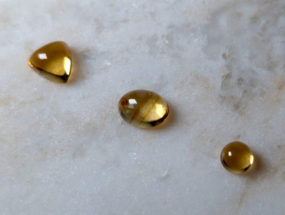 30+ Carat Lot of Oval, Trillion, and Round Cabochon Cut Genuine Citrine Loose Gemstones