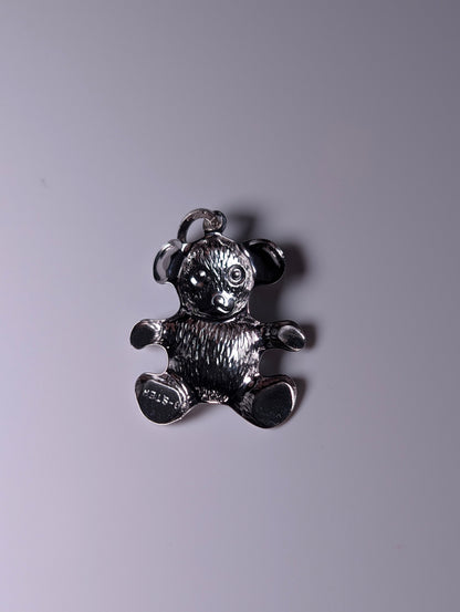 Vintage Detailed Teddy Bear Sterling Silver Charm