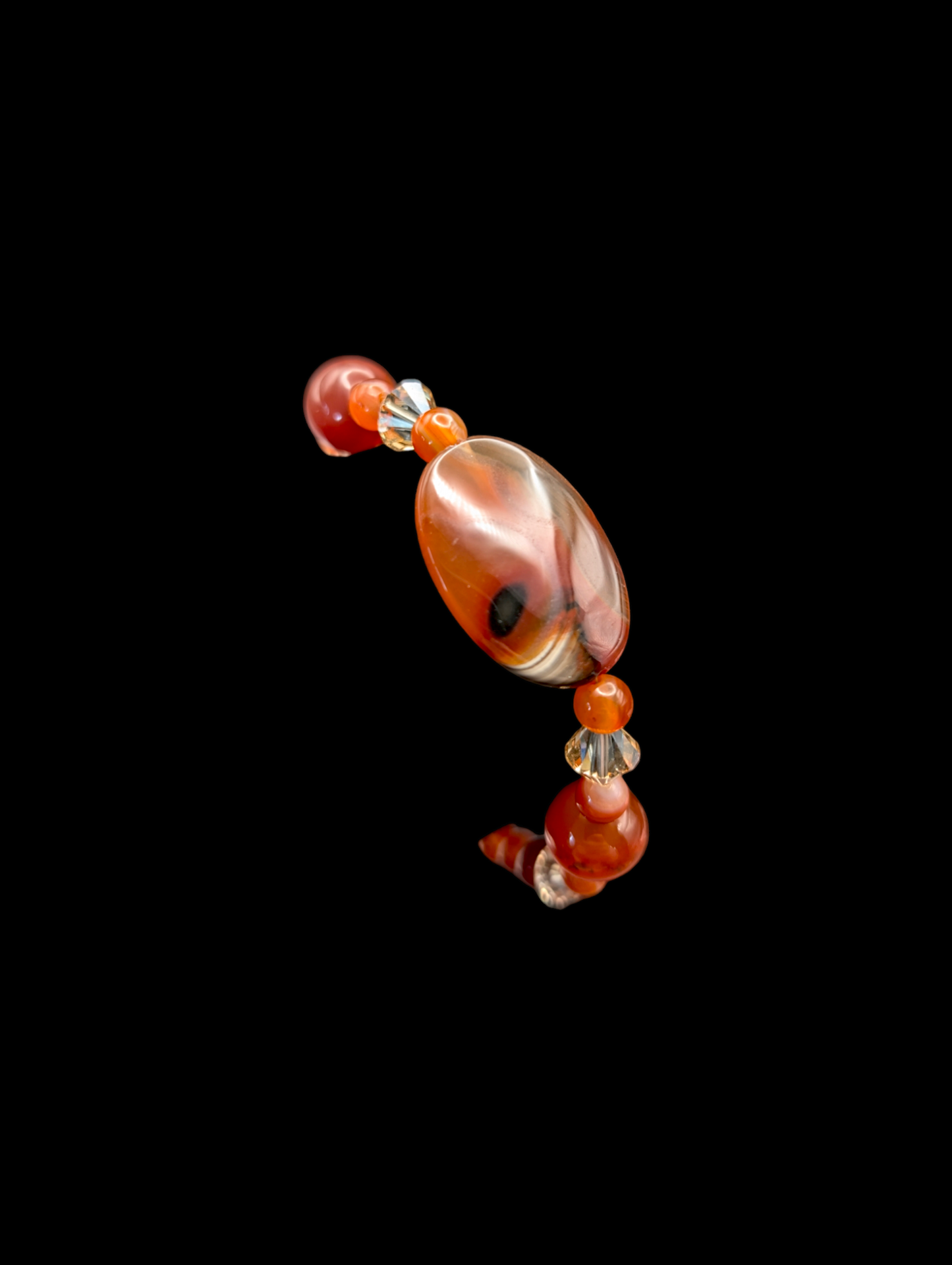 Vintage Carnelian Agate Oval 925 Bracelet