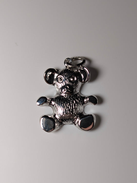 Vintage Detailed Teddy Bear Sterling Silver Charm