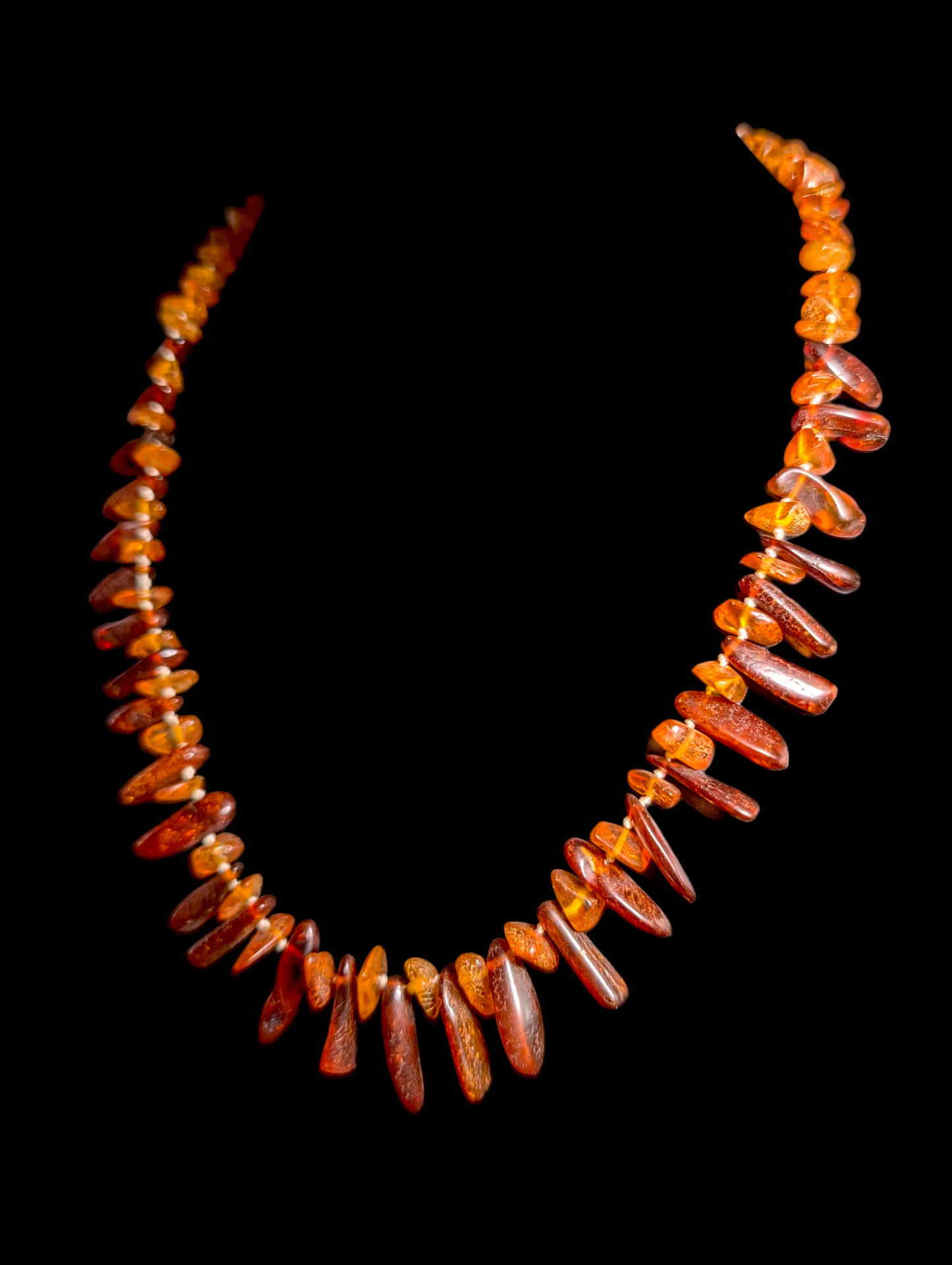 Vintage Genuine Baltic Amber Graduated Chip Necklace