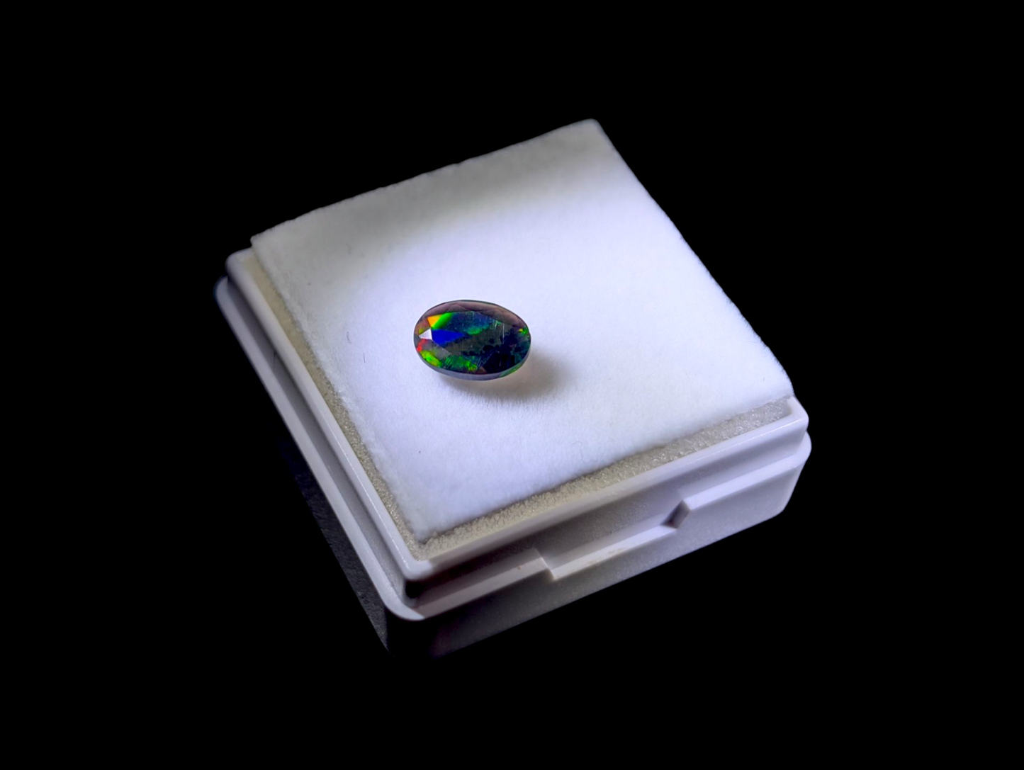 .40 Carat Faceted Earth Mined Genuine Black Ethiopian Smoked Fire Opal Loose Gemstone