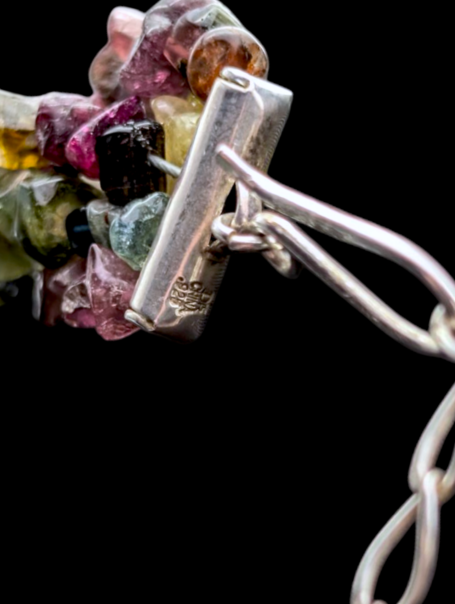 Vintage Multi-Strand Rainbow Watermelon Earth Mined Genuine Tourmaline Rough Cut Necklace