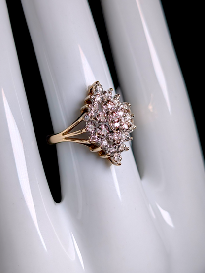 Vintage Designer Richard Klein Earth Mined Genuine Diamond 10k Yellow Gold Engagement Ring