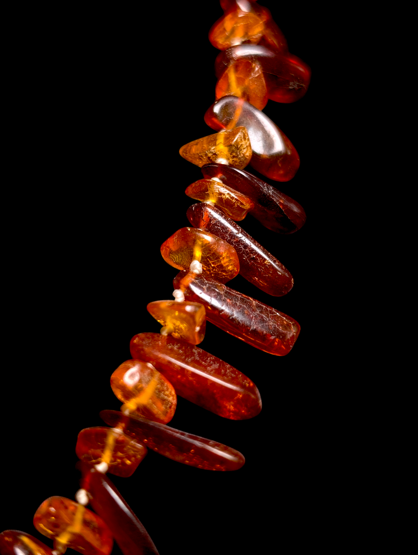 Vintage Genuine Baltic Amber Graduated Chip Necklace