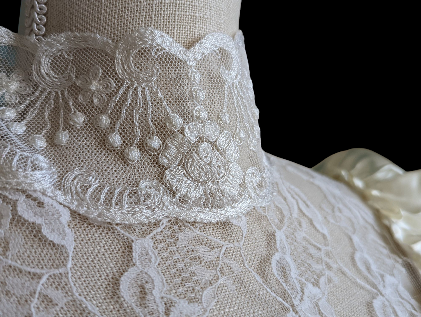 1980s Vintage Southern Belle Victorian Inspired Wedding Dress