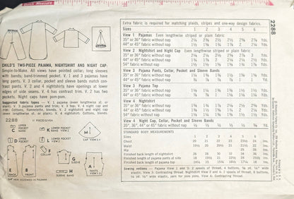 1950s Original Vintage Sewing Pattern: Simplicity 2288 Size Child 4
