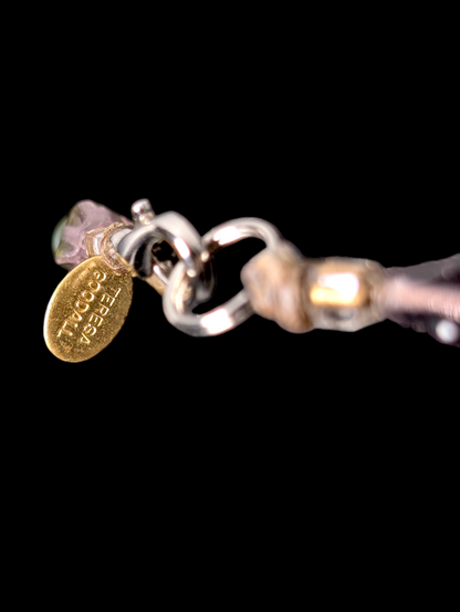 Vintage Inspired Teresa Goodall Chunky Graduating Gemstone and Carved Wood Bead Necklace