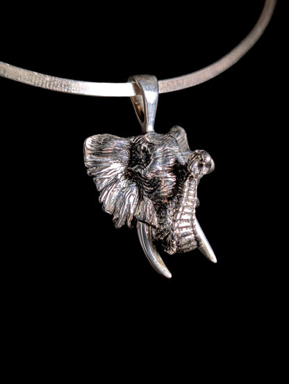Vintage Large Kabana Lucky Elephant Sterling Silver 14g Pendant
