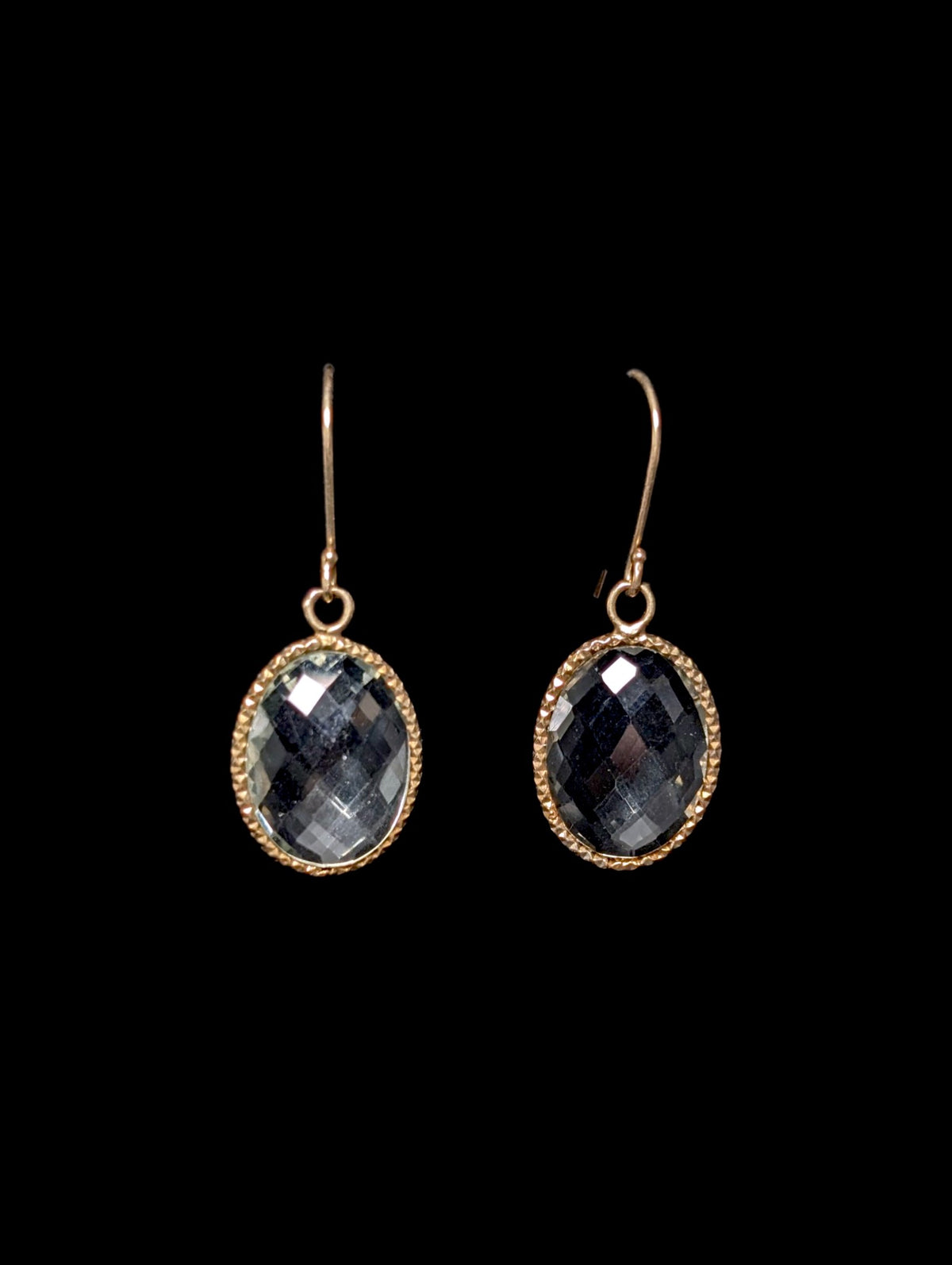 Vintage Rose Cut Genuine Green Amethyst Gold over Sterling Dangle Earrings
