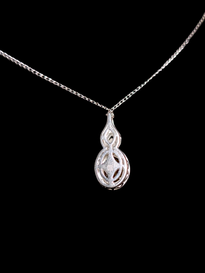 Vintage Oval Cut Genuine Golden Citrine Sterling Silver Pendant