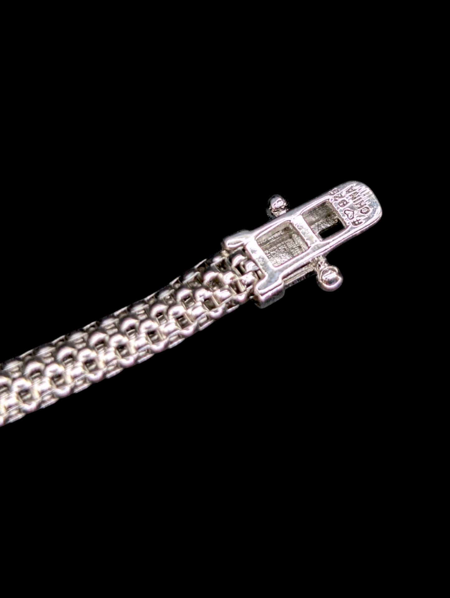 Vintage Genuine Peridot and Black Spinel Gemstone Sterling Silver Tennis Bracelet