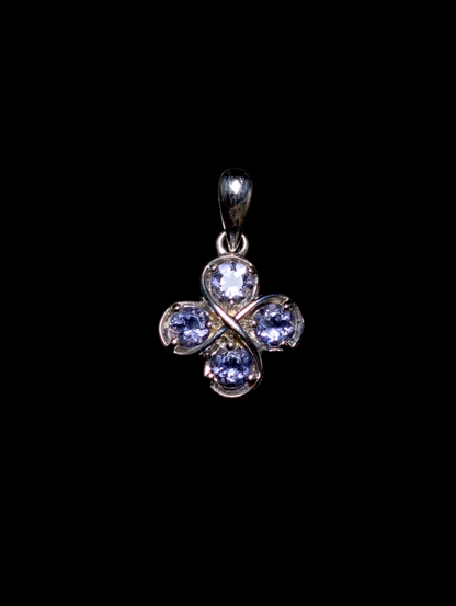 Vintage Earth Mined Genuine Tanzanite Sterling Silver Pendant
