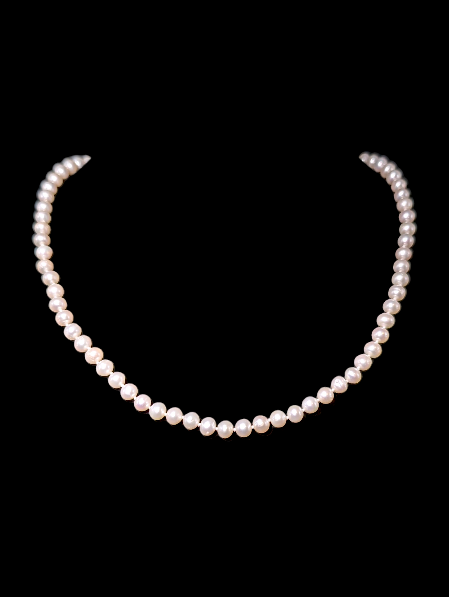 Vintage 14k Yellow Gold Hand Knotted Genuine Freshwater Pearl Beaded Single Strand Necklace