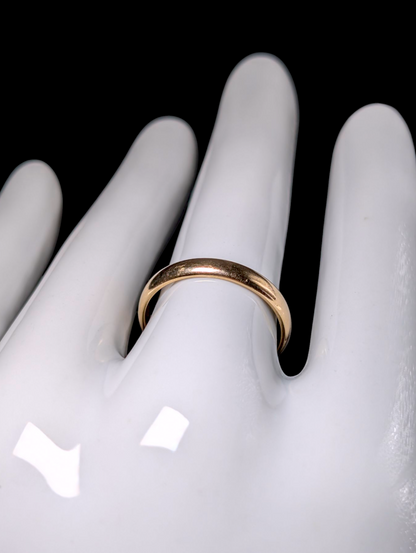 Vintage 1950s-1960s Traditional 14k Yellow Gold 3.3mm Wedding Band Ring