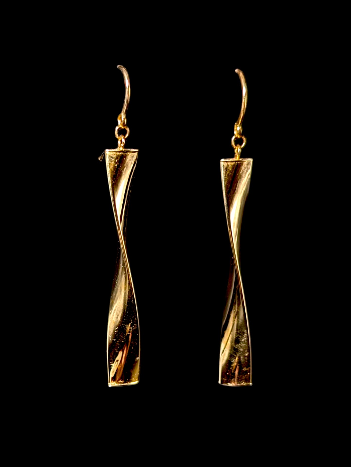 Vintage 18kt Gold Italian Milor Dangle Twisted Bar Earrings