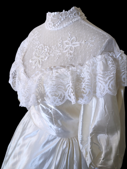 1980s Vintage Gone with The Wind Southern Bell Victorian Style Wedding Dress