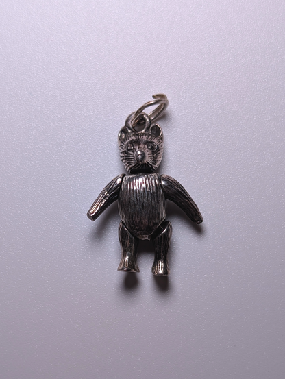 Vintage Detailed Articulating Teddy Bear Sterling Silver Charm