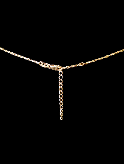 Vintage Genuine Emerald and White Zircon 14k Yellow Gold Vermeil Starburst Pendant and Rope Twisted Chain Necklace