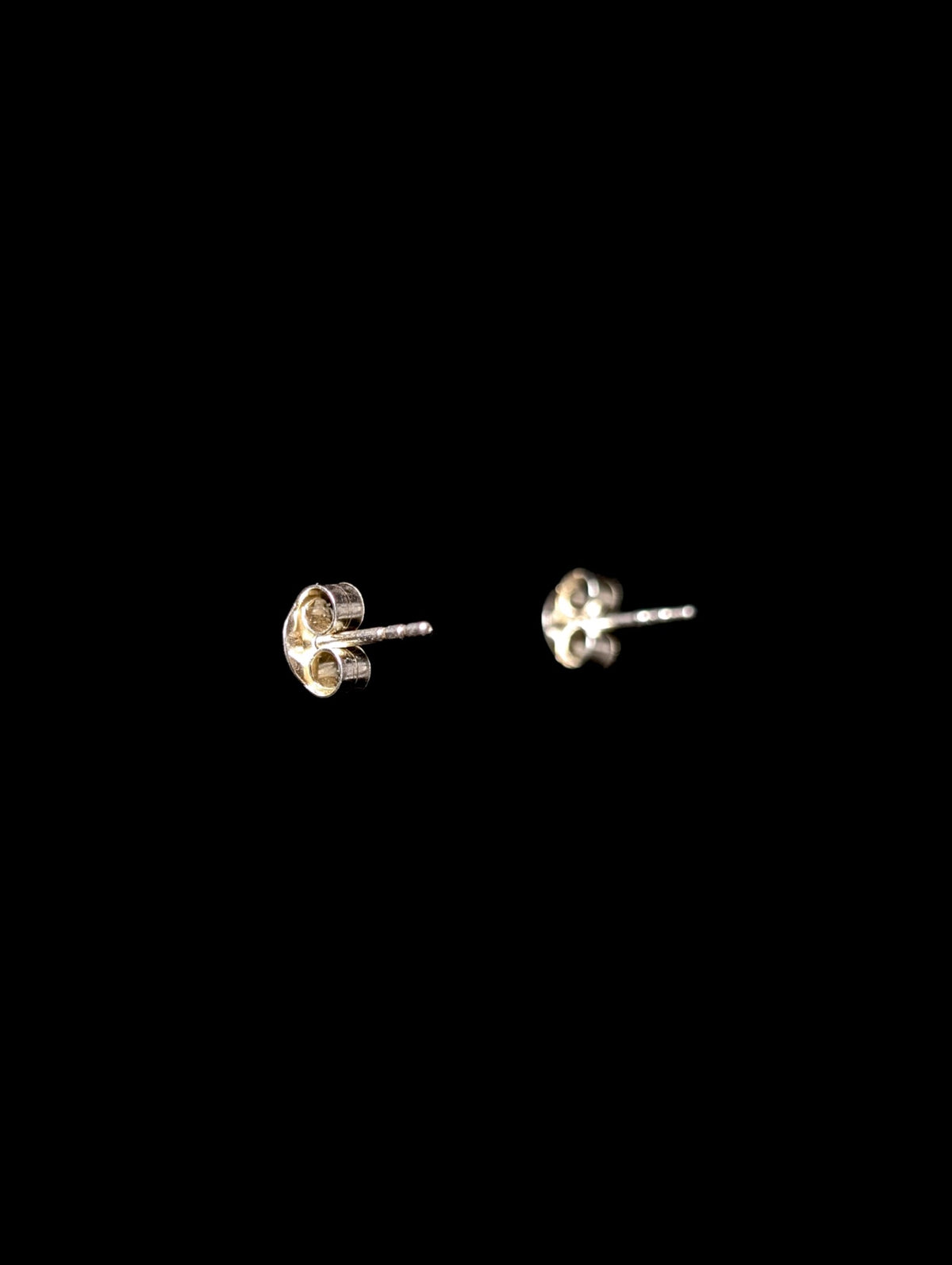Vintage Trillion Cut Genuine Swiss Blue Topaz Sterling Silver Stud Earrings