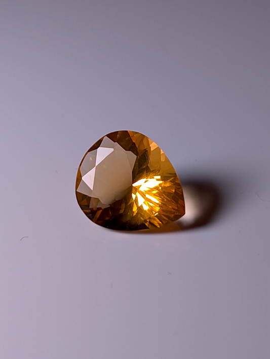 Genuine Fire Opal Pear Cut 2.83 Carat 12.5mm x 10.5mm Loose Gemstone